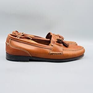 David Spencer Shoes Mens 11.5 Brown Leather Tassel Loafers Moc Toe Dress Slip On